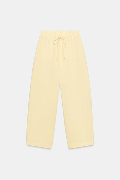 Pantalon texturé à cordons