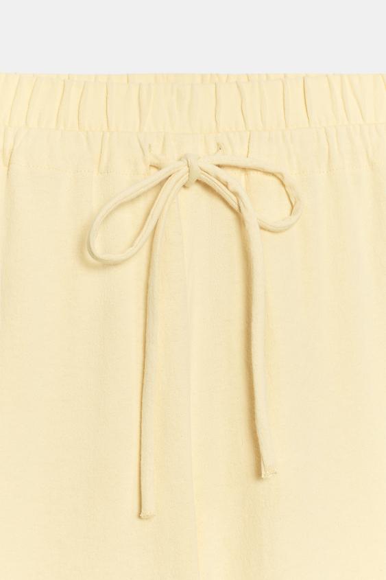 Pantalon texturé à cordons