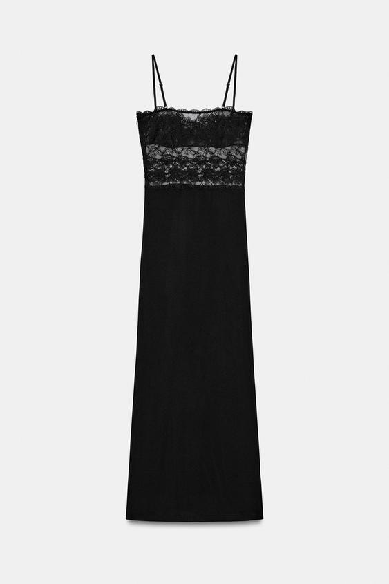 Robe contrastée en dentelle