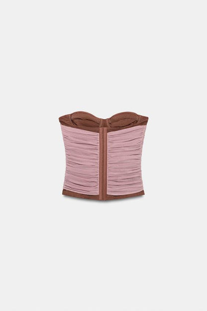 Corset contrasté en tulle