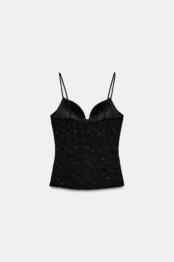 Top à bretelles en dentelle