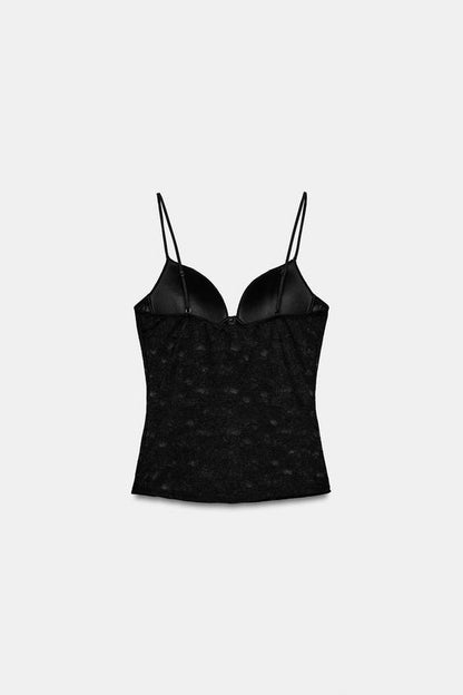 Top à bretelles en dentelle