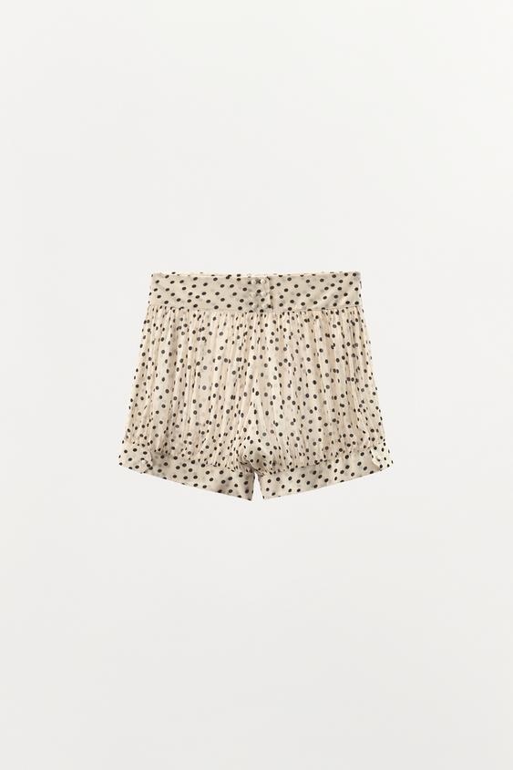 Short bouffant imprimé à pois