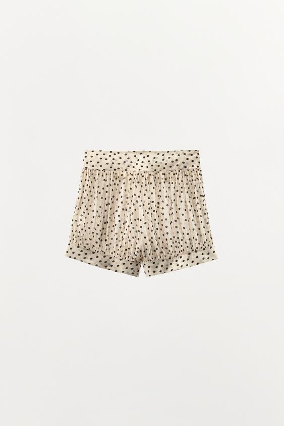 Short bouffant imprimé à pois