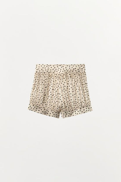 Short bouffant imprimé à pois