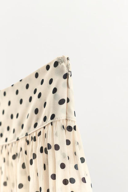 Short bouffant imprimé à pois