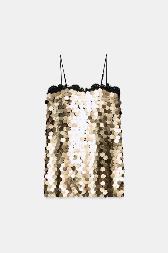 Robe courte à sequins ZW Collection