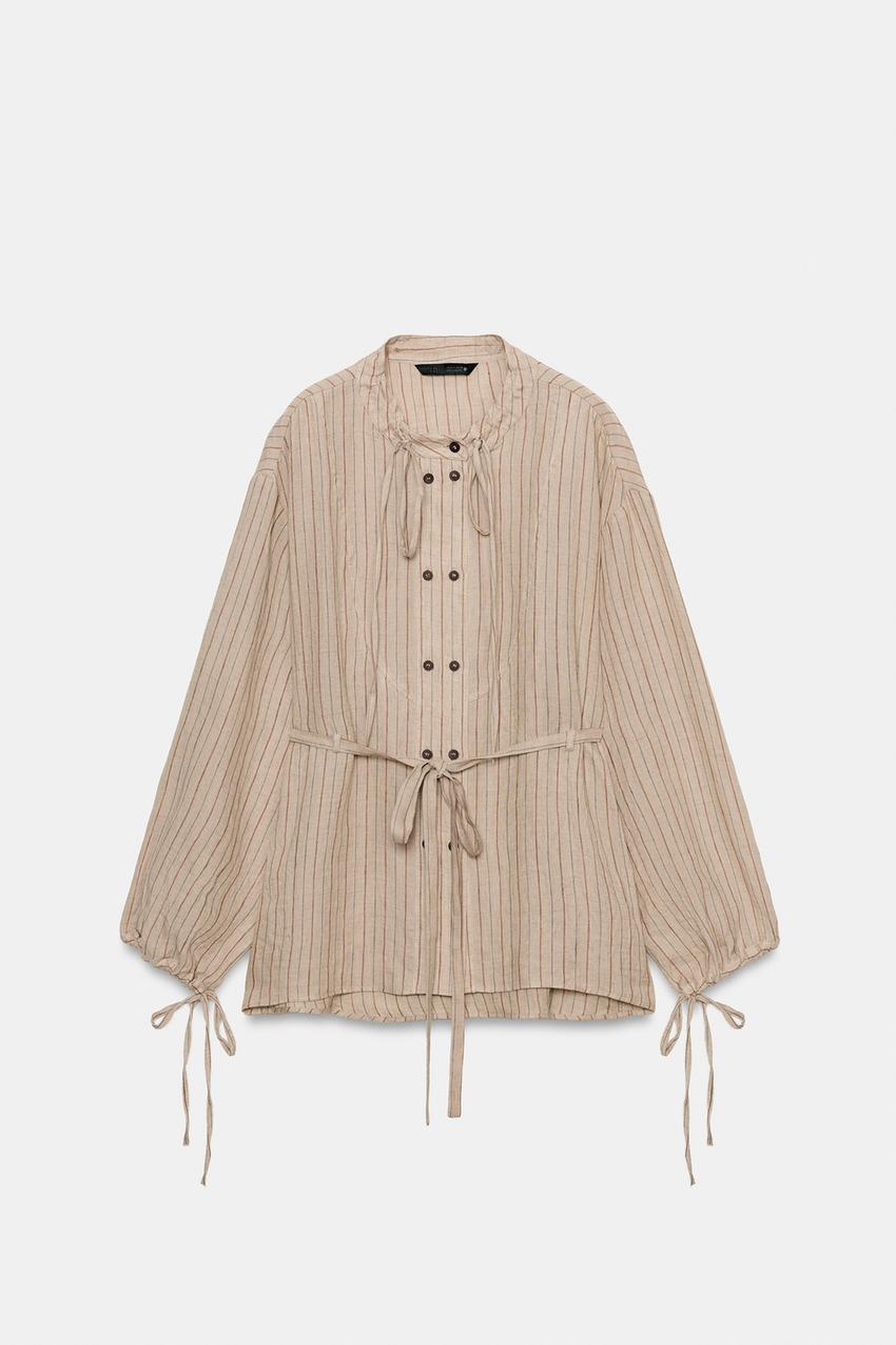 Chemise 100 % lin à rayures ZW Collection