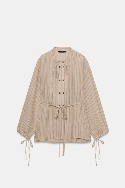 Chemise 100 % lin à rayures ZW Collection