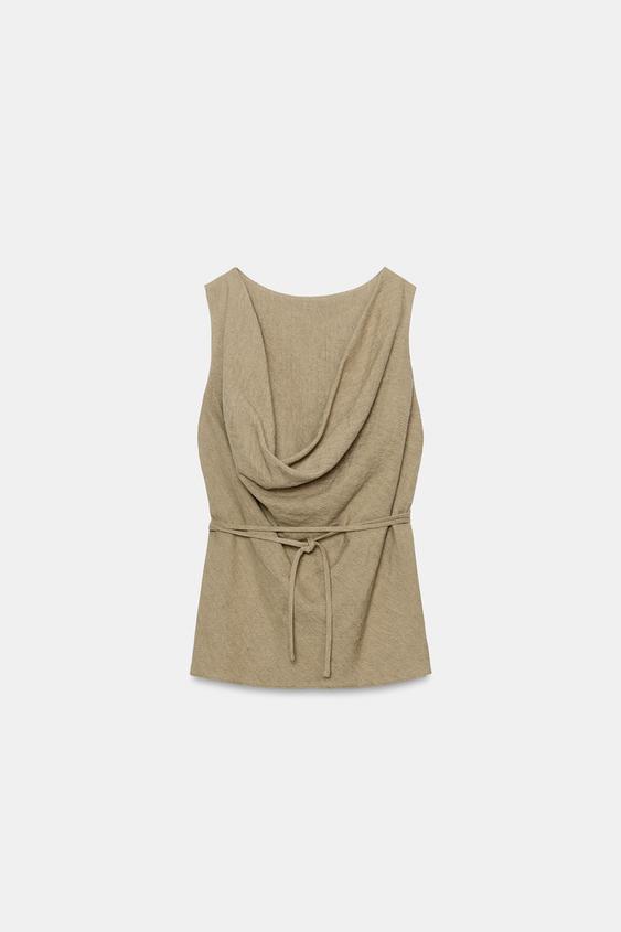 Top en lin avec ceinture ZW Collection