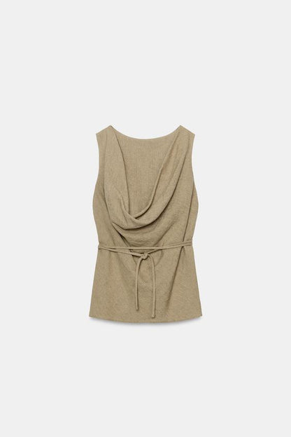 Top en lin avec ceinture ZW Collection