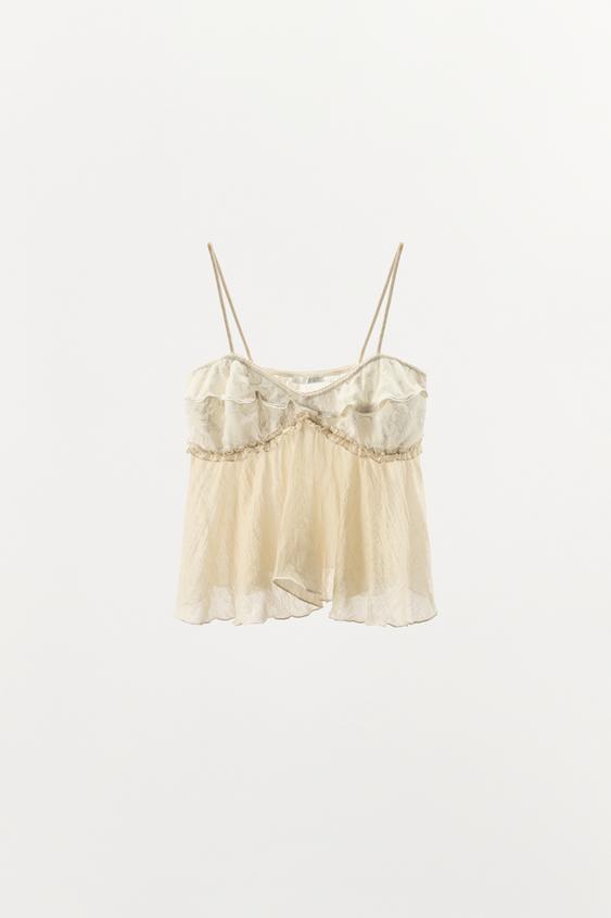 Top lingerie contrasté en dentelle