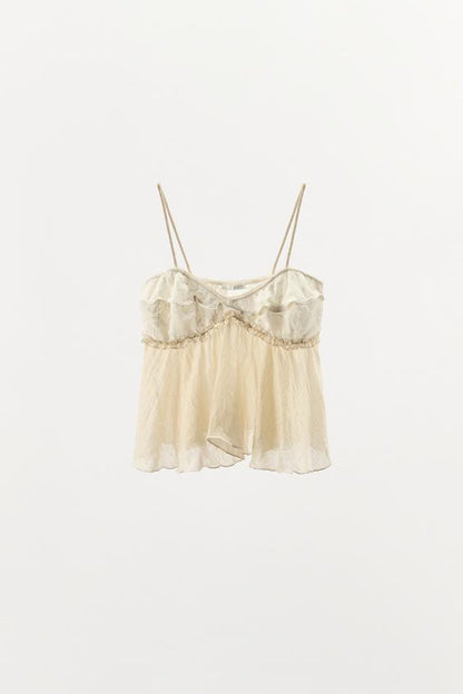 Top lingerie contrasté en dentelle