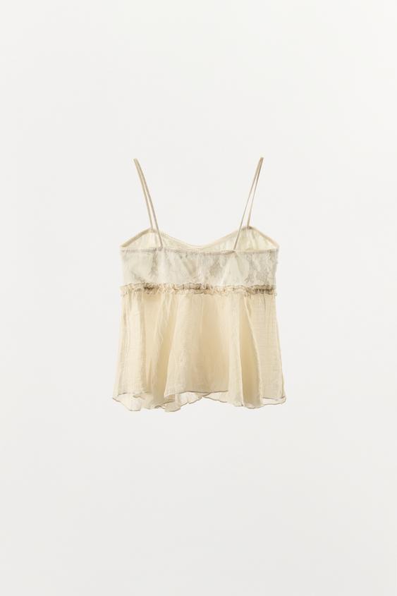 Top lingerie contrasté en dentelle