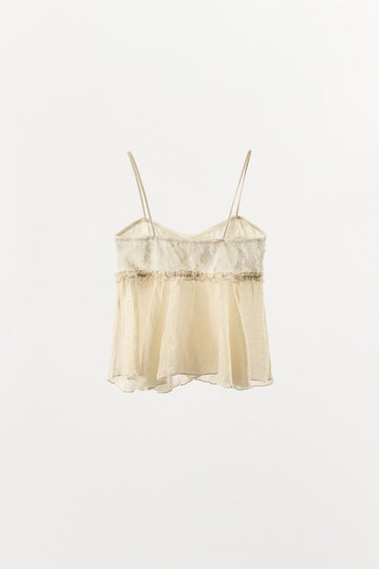 Top lingerie contrasté en dentelle