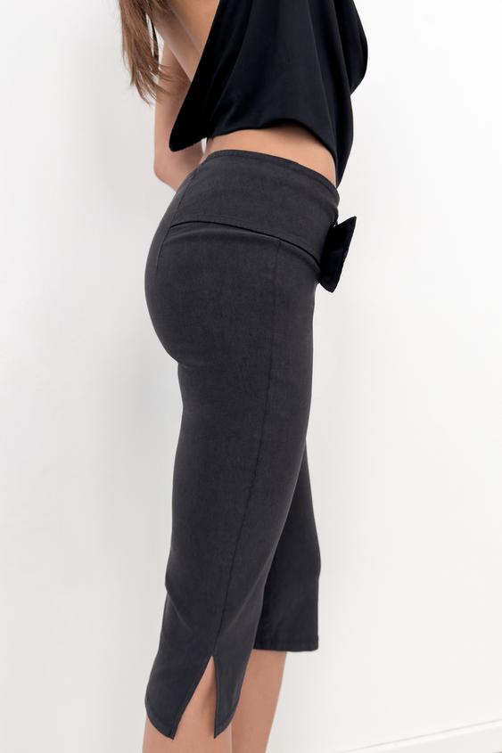 Pantalon capri avec ceinture