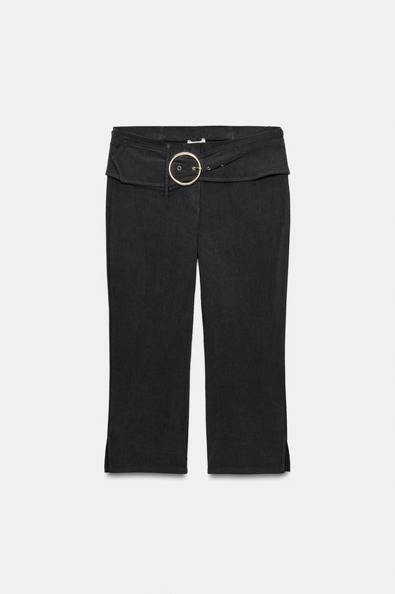 Pantalon capri avec ceinture