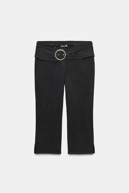 Pantalon capri avec ceinture