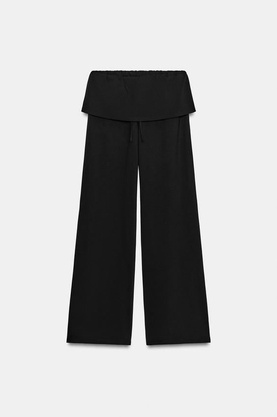 Pantalon en coton épais à ceinture large