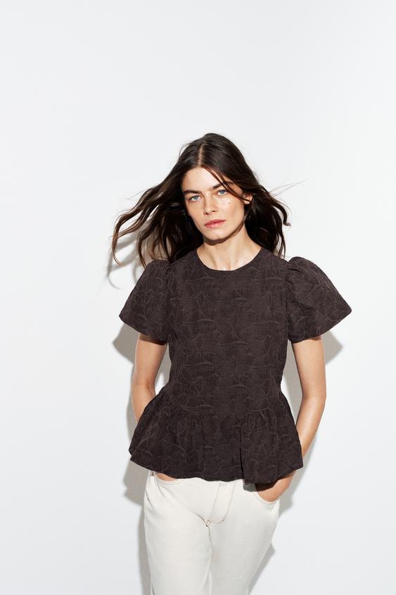Top ballon peplum