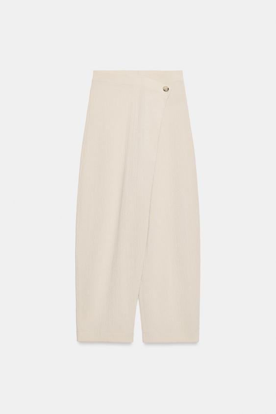 Pantalon croisé texturé