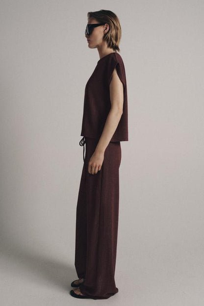 Pantalon texturé droit