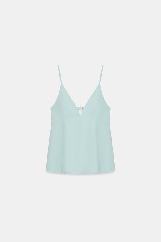 Top peplum à bretelles