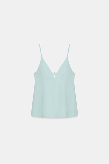 Top peplum à bretelles