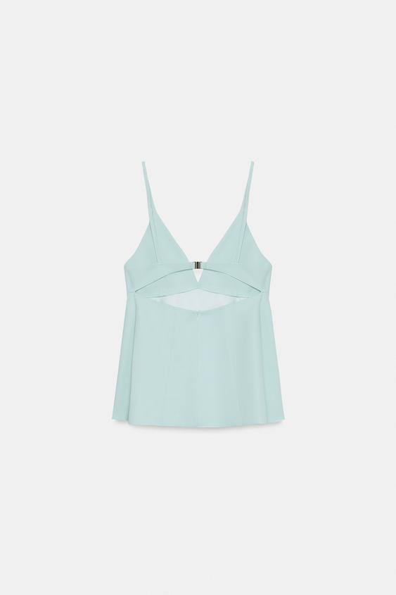 Top peplum à bretelles