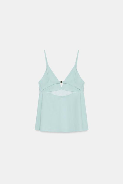 Top peplum à bretelles