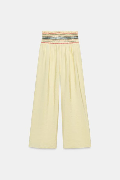 Pantalon large à taille élastique