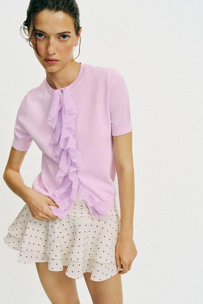 Jupe-culotte à volants à pois