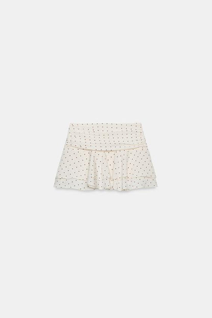 Jupe-culotte à volants à pois