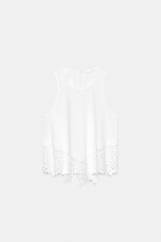 Top en dentelle sans manches