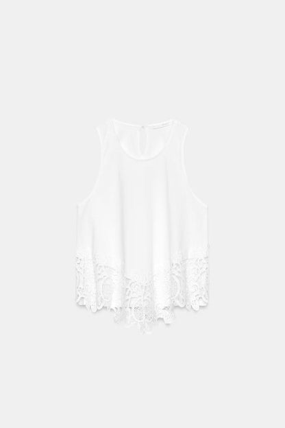 Top en dentelle sans manches