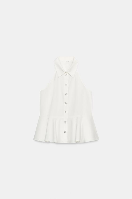 Chemise dos-nu peplum