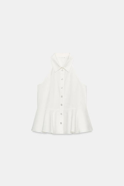 Chemise dos-nu peplum