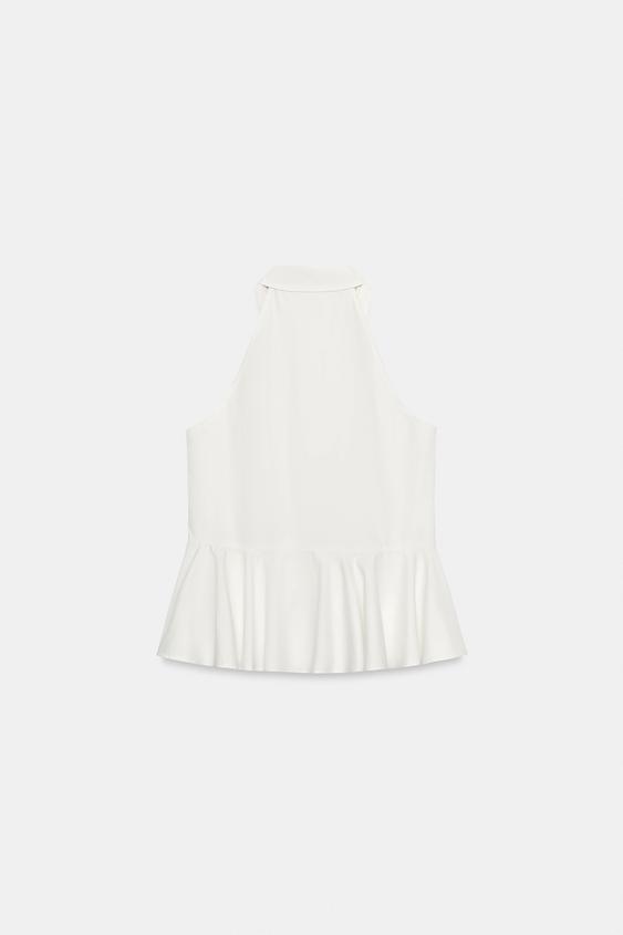 Chemise dos-nu peplum