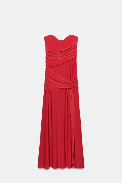 Robe longue drapée