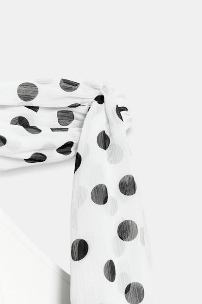 Robe dos-nu effet foulard à pois