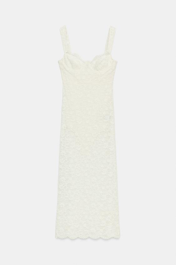 Robe midi en dentelle