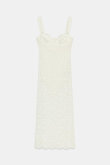 Robe midi en dentelle