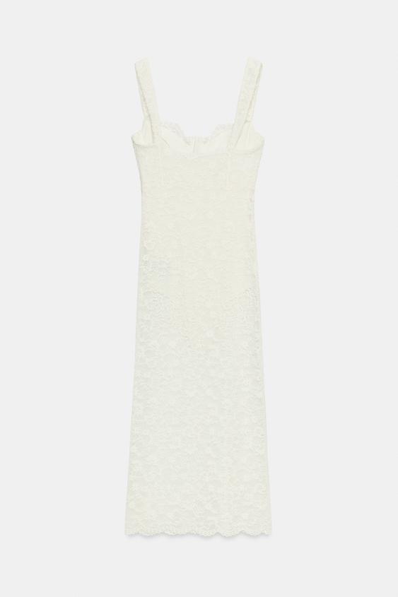 Robe midi en dentelle