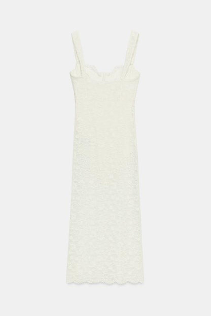 Robe midi en dentelle
