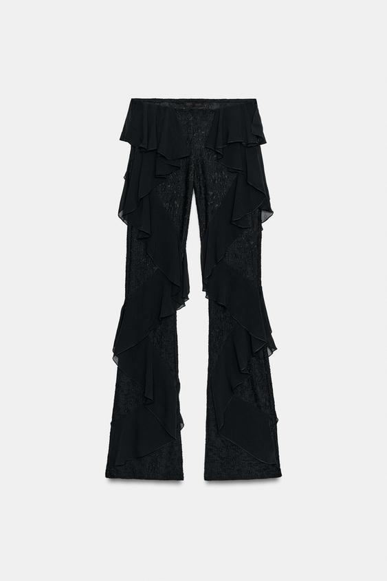 Pantalon en dentelle à volants