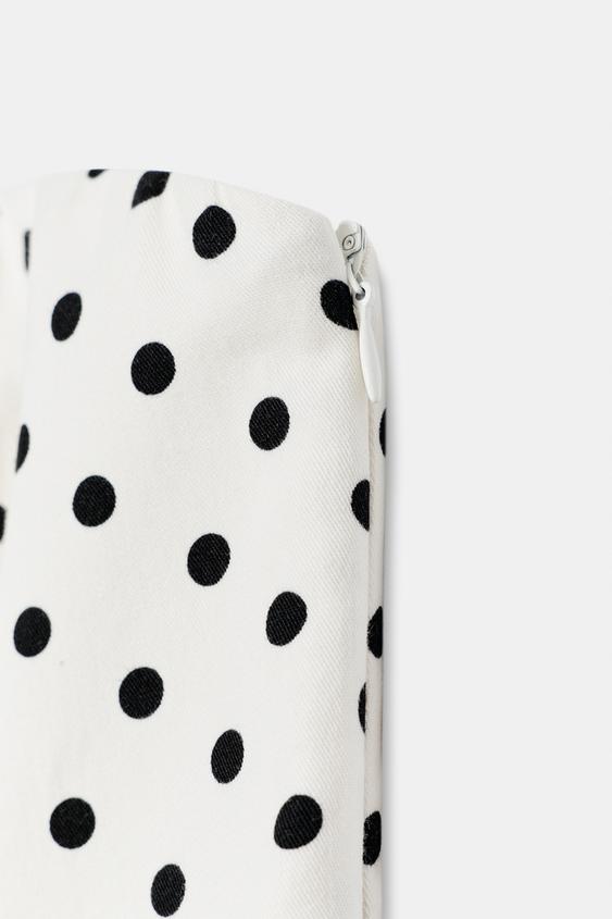 Top bustier peplum à pois