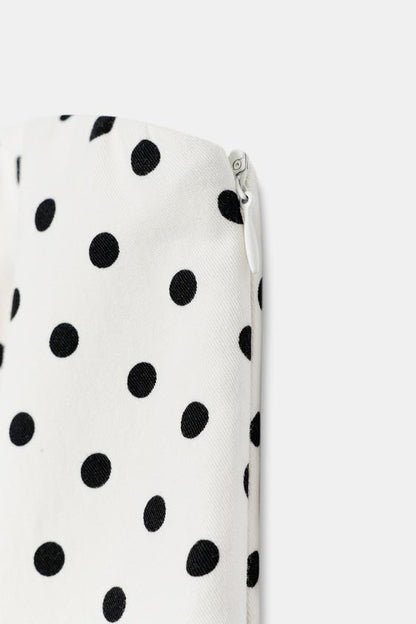 Top bustier peplum à pois