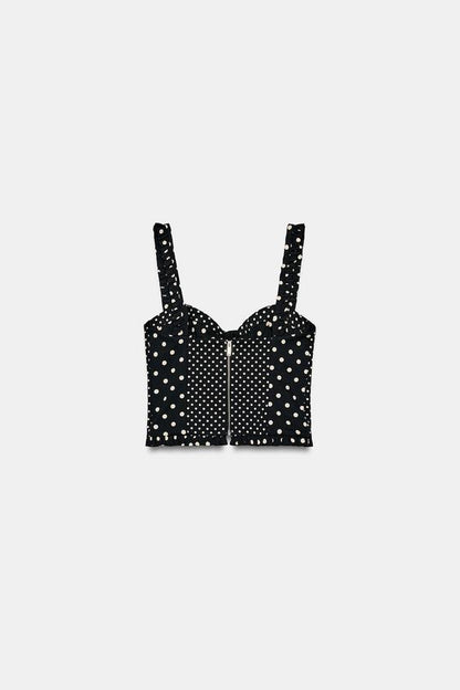 Top corset à pois