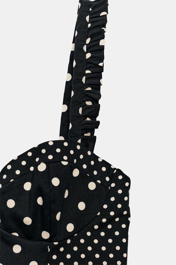 Top corset à pois