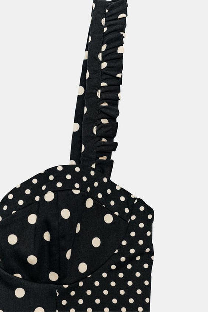 Top corset à pois
